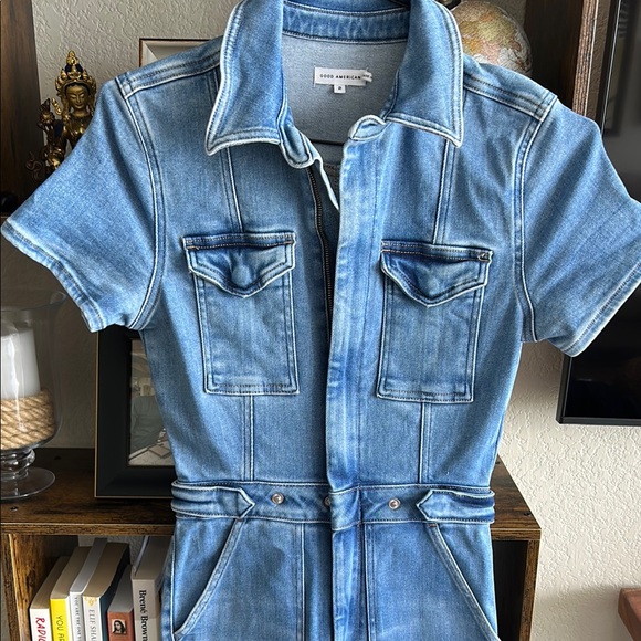 Good American Light Blue Denim Jumpsuit - Picture 7 of 11